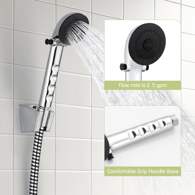 gcbcrit RV Shower Faucet with Hose and Head, RV Outdoor Shower Kits, RV Tub Faucet with Shower Diverter Outdoor Shower Kit Fits for RV/Campers,Travel Trailer,Motorhome (Bathtub Faucet Kit, Chrome) - Image 5